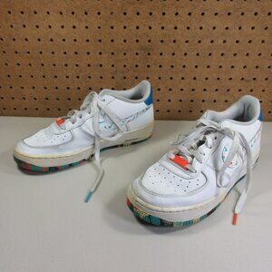 Nike boys white blue orange AF1 LV8 Low shoes 7Y dm7597 100
